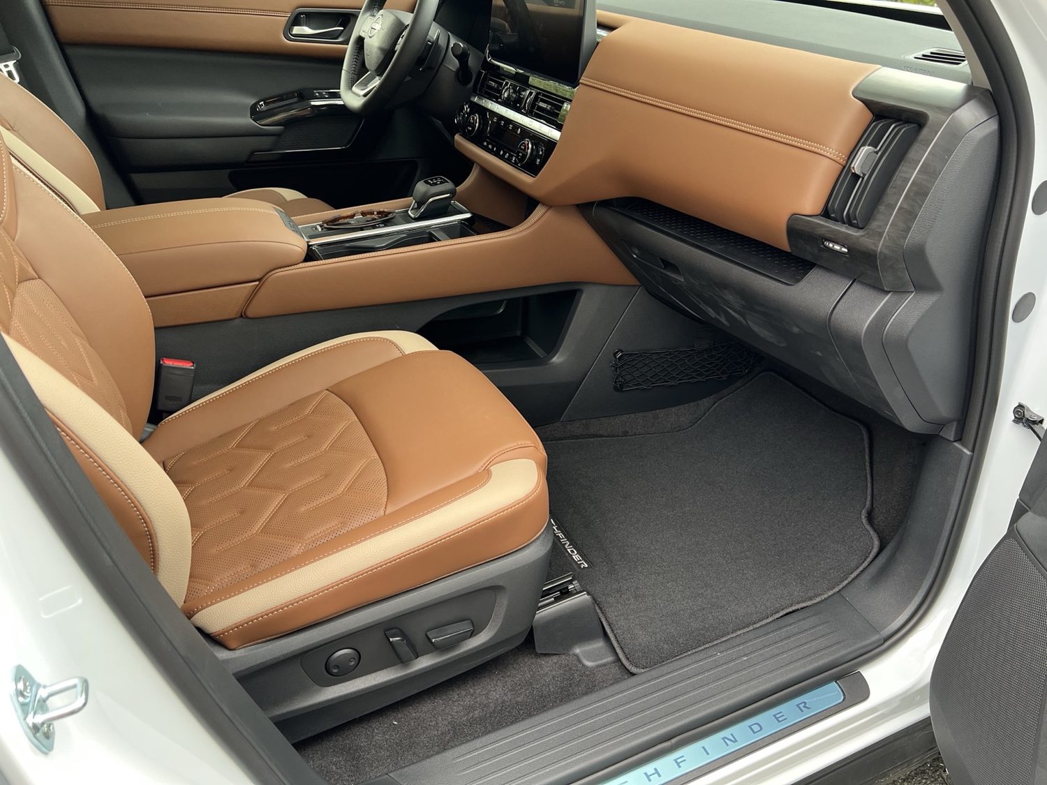 Passenger-side front seat controls & glovebox