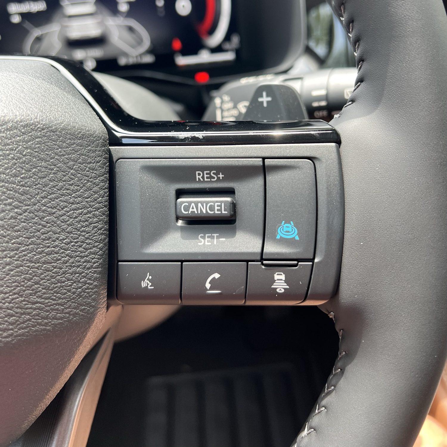 Right steering wheel controls for ProPILOT, cruise, phone, and voice